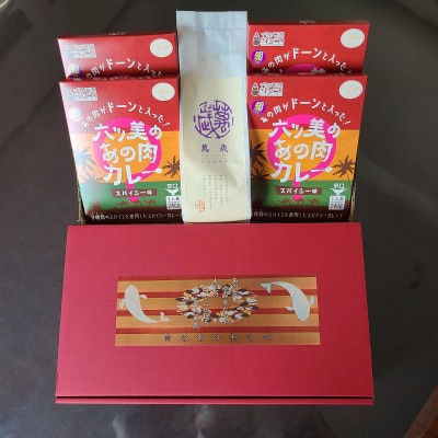 【六ツ美のあの肉カレー&萬歳】国産おやどり骨付きモモ1本入りカレー&復古米/大正浪漫セット(辛口)