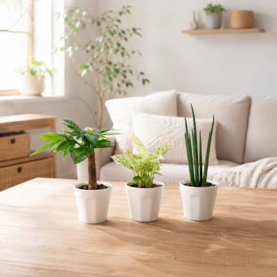 キュートロッチャ3個セット【オススメの観葉植物でお届け】