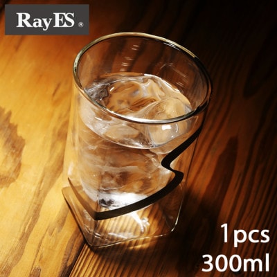 【RayES/レイエス】ダブルウォールグラス　RDS-002dnmbk　300ml　ナガレ