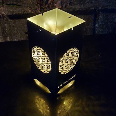 LEDランプシェード　組亀甲文様丸型