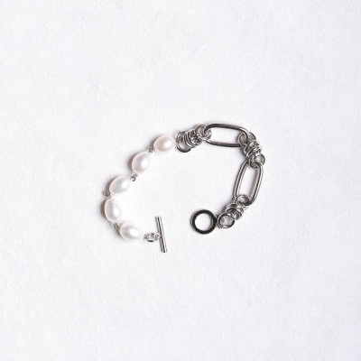 pearl bracelet silver men's