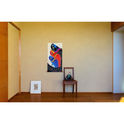 手描き本染め掛軸「天」Aタイプ・タテ型