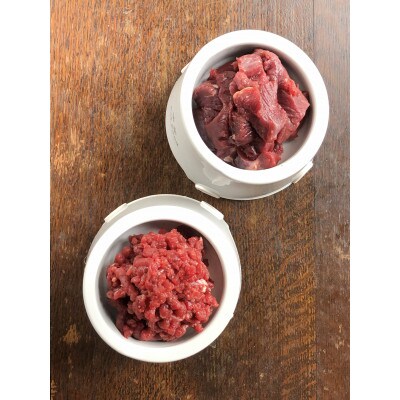 【毎月定期便】三河のジビエ　ペットフード　 成犬用「カット肉」と「ミンチ肉」(1才～7才対象)全6回