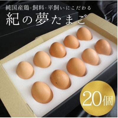 純国産・平飼い・飼料に徹底的にこだわった「紀の夢たまご(岡崎おうはん)」20個セット
