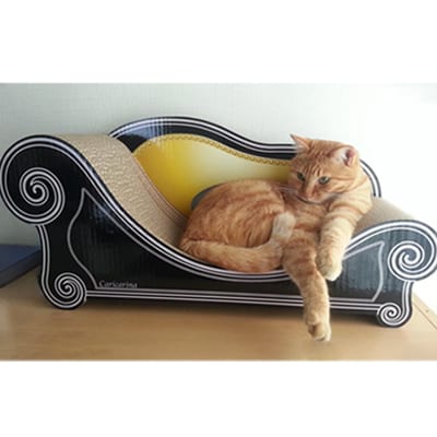猫のおしゃれ爪とぎソファー「カリカリーナ Basic」ハリウッドブラック　グラングランサイズ