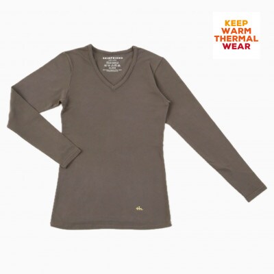 「SKINFRIEND WINTER」V首長袖Tシャツ　男女兼用Sサイズ/チャコール