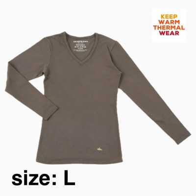 「SKINFRIEND WINTER」V首長袖Tシャツ　男女兼用Lサイズ/チャコール