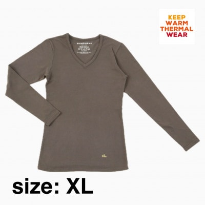 「SKINFRIEND WINTER」V首長袖Tシャツ　男女兼用XLサイズ/チャコール