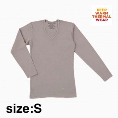 「SKINFRIEND WINTER」V首長袖Tシャツ　男女兼用Sサイズ/グレー