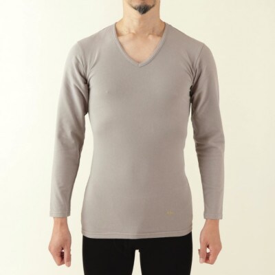 「SKINFRIEND WINTER」V首長袖Tシャツ　男女兼用Lサイズ/グレー