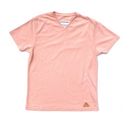 「SKINFRIEND EVERYDAY」V首半袖Tシャツ　男女兼用Sサイズ/ピンク
