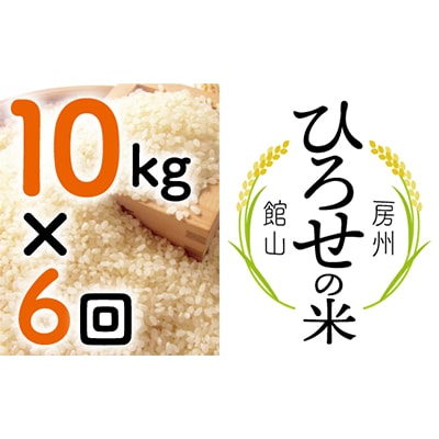 【毎月定期便】〈下旬発送〉ひろせの米 館山市広瀬産こしひかり 10kg 全6回