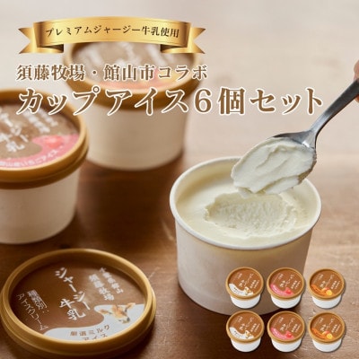 須藤牧場 館山市コラボカップアイス 6個セット(ミルク・いちご・マンゴー　各2個)