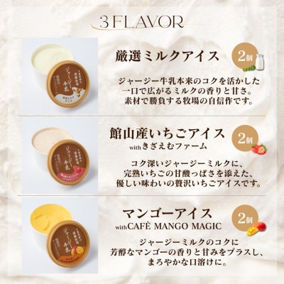 須藤牧場 館山市コラボカップアイス 6個セット(ミルク・いちご・マンゴー　各2個)