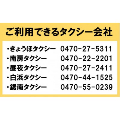 館山・南房総親孝行タクシー券　500円×6枚