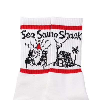 【Sea Sauna Shackオリジナル】オリジナルロゴソックス ホワイト S/M