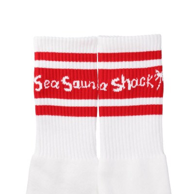 【Sea Sauna Shackオリジナル】レッド ロゴソックス L/XL
