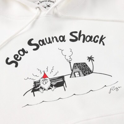 【Sea Sauna Shackオリジナル】ロゴフーディ ホワイト Lサイズ