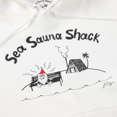 【Sea Sauna Shackオリジナル】ロゴフーディ ホワイト Mサイズ