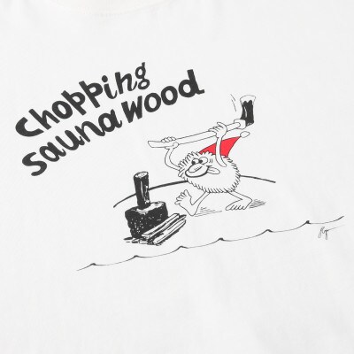【Sea Sauna Shackオリジナル】薪割りロングTシャツ ホワイト Lサイズ