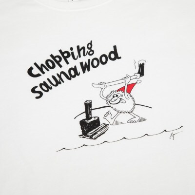 【Sea Sauna Shackオリジナル】薪割りTシャツ ホワイト XLサイズ