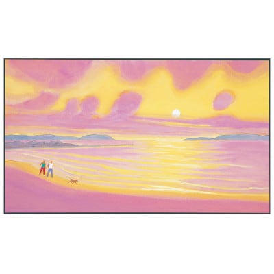 館山ふるさと大使 イシイタカシの房総版画シリーズ『夕日への散歩』