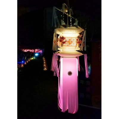 【数量限定生産】千葉県指定伝統的工芸品「房州切子」/ 白・金　南房総に伝わる盆灯籠【複数個口で配送】