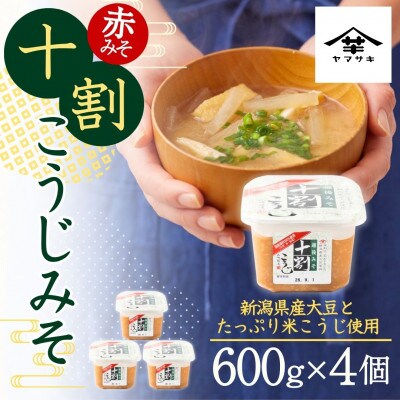 山崎醸造 十割こうじみそ 600g×4個 越後みそ 新潟県 小千谷市