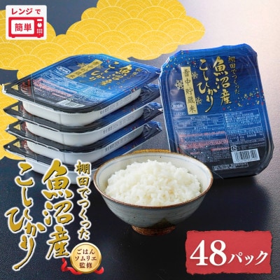 ふっくら美味しい魚沼産コシヒカリ雪中貯蔵米パックご飯180g×48個