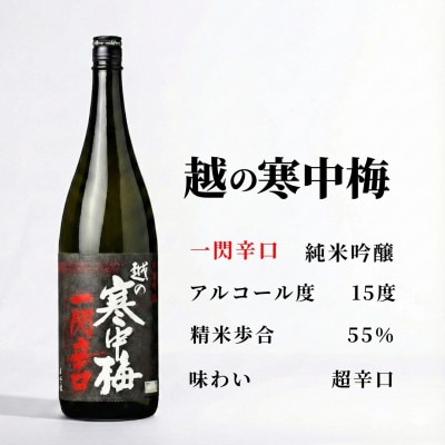 日本酒 純米吟醸 越の寒中梅 一閃辛口 720ml×1本 日本酒度+10