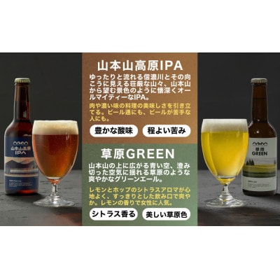 おぢやのクラフトビール 定番2種飲み比べ 計6本(330ml×各3本) IPA&草原GREEN