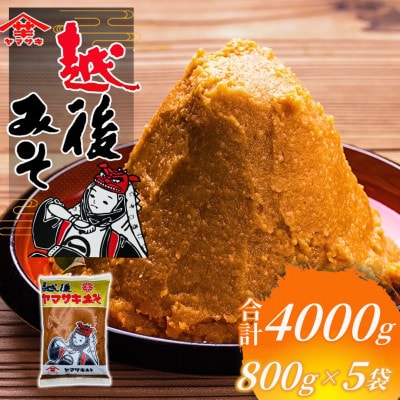 山崎醸造 越後みそ雪(赤)800g×5個 味噌 調味料 発酵食品 新潟県 小千谷市