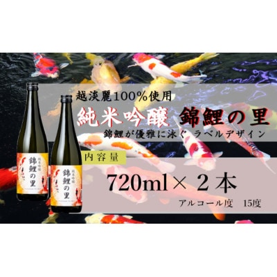 【日本酒】純米吟醸「錦鯉の里」720ml×2本 錦鯉ラベル
