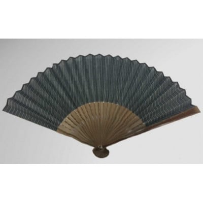 【小千谷縮 扇子 グレー 7寸】麻布 扇子入れ付 伝統工芸 小千谷織物同業協同組合 新潟県 小千谷市