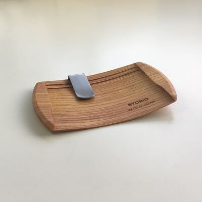 【雪国の無垢材使用】ストーリオ 電子マネークリップ ケヤキ