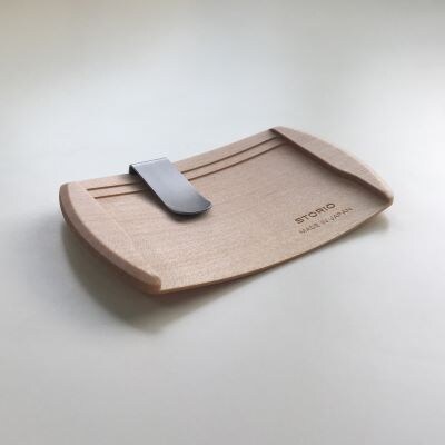 【雪国の無垢材使用】ストーリオ 電子マネークリップ カエデ ナチュラル