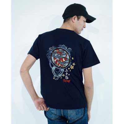 小千谷市 マンホールTシャツ(錦鯉) ネイビー Sサイズ