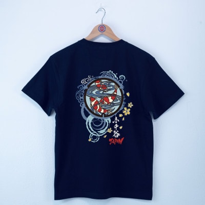 小千谷市 マンホールTシャツ(錦鯉) ネイビー Sサイズ