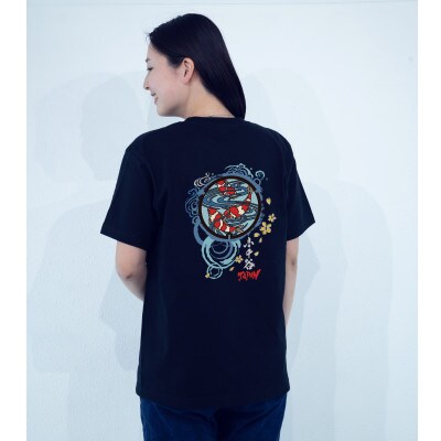 小千谷市 マンホールTシャツ(錦鯉) ネイビー Lサイズ