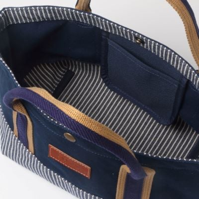 【琉球帆布】舟形トートS 琉球藍染