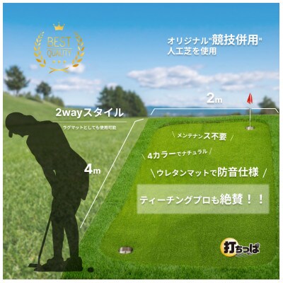 UP11 ゴルフ練習用GRパターマット24(2m×4m)+美浦村ゴルフレッスン・チケット1枚