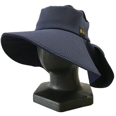 超撥水、通気するMINO軽量レディ―スHAT　ネイビー