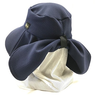 超撥水、通気するMINO軽量レディ―スHAT　ネイビー