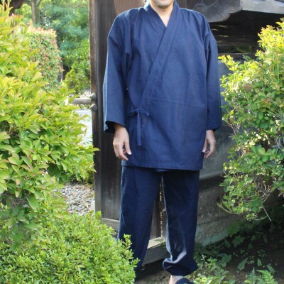 武州正藍染　作務衣　紺　Lサイズ