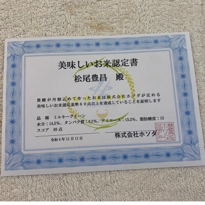 令和4年産　Pino farmのお米　ミルキークィーン　5kg×2袋　10kg　精米
