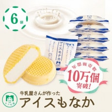 【ギフトにおすすめ・年間10万個販売】牛乳屋さんが作った ミルク味のアイスもなか| 6個入り