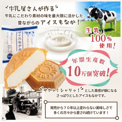 【ギフトにおすすめ】牛乳屋さんが作ったアイスクリーム　ミルクとあずきの紅白アイスもなか | 14個入