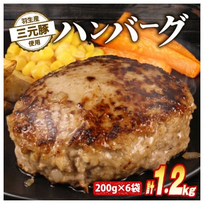 羽生産三元豚の合挽ハンバーグ1.2kg
