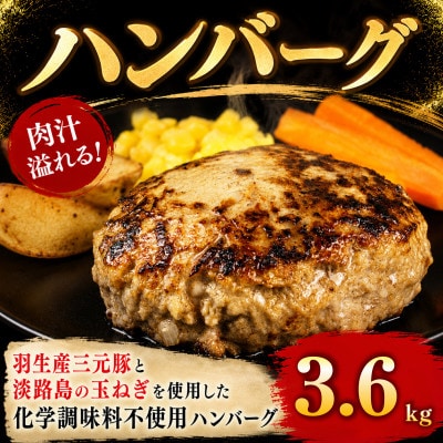 羽生産三元豚の合挽ハンバーグ3.6kg
