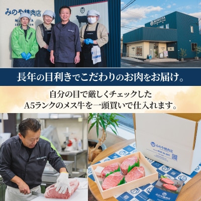近江牛A5ランクメス牛　お任せステーキ5枚《近江牛A5ランクメス牛一頭買い　みのや》